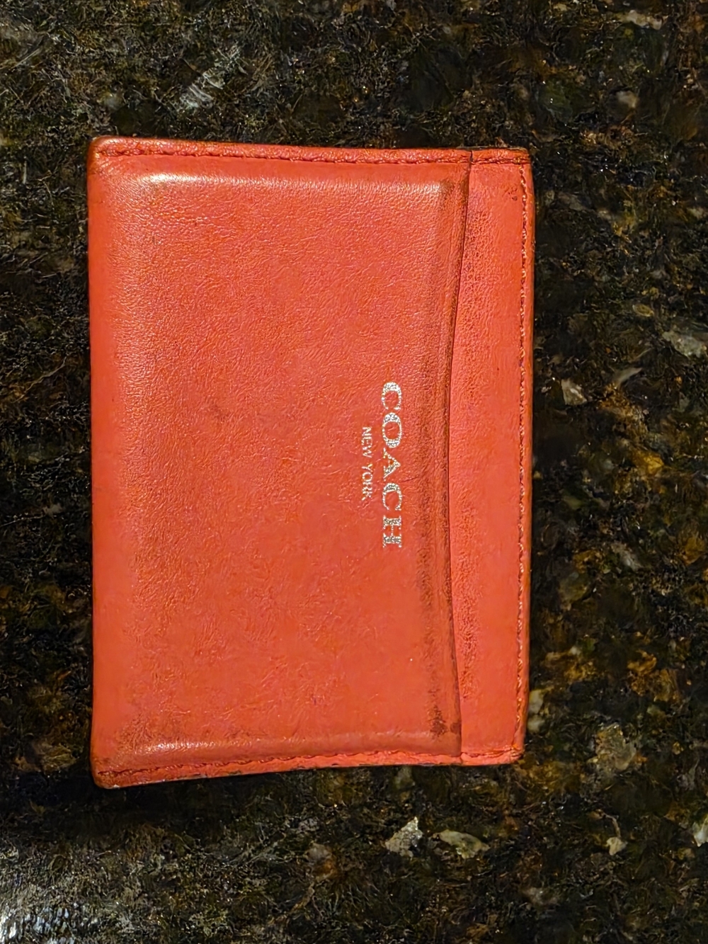 COACH Red Leather Card Holder Wallet